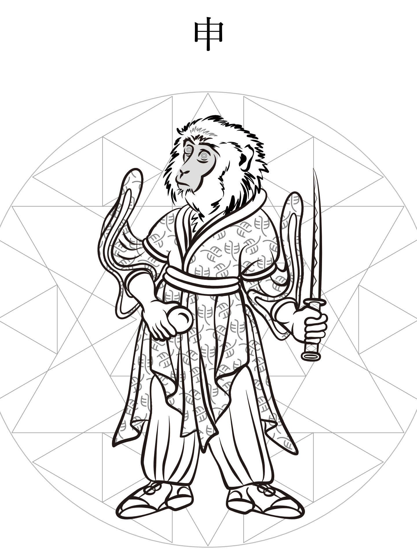 Lid cover zodiac design - monkey