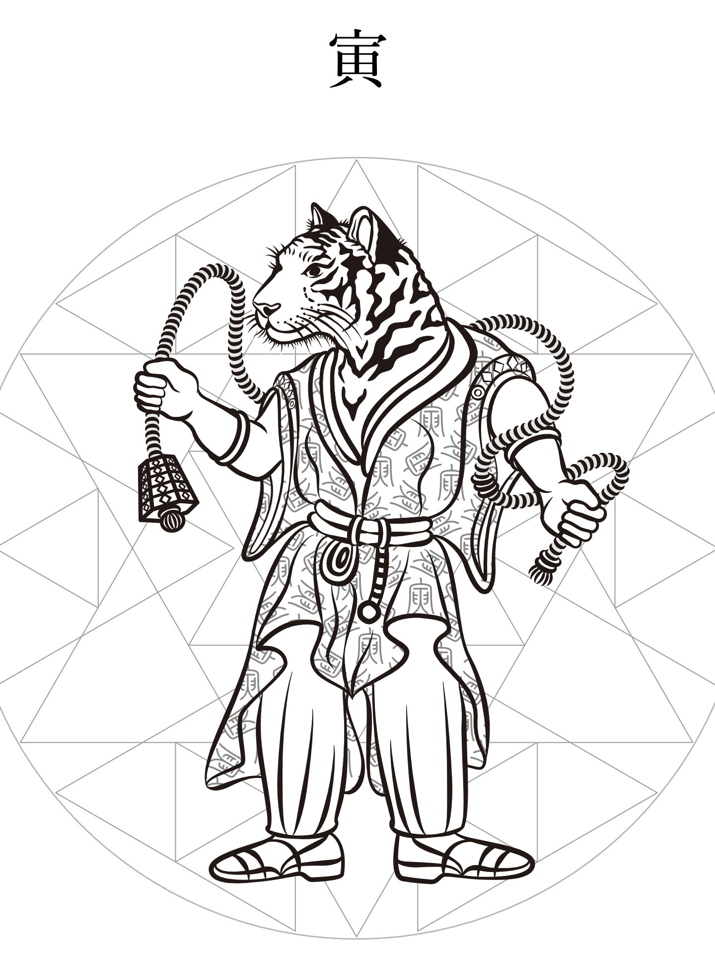 Lid cover zodiac design - tiger